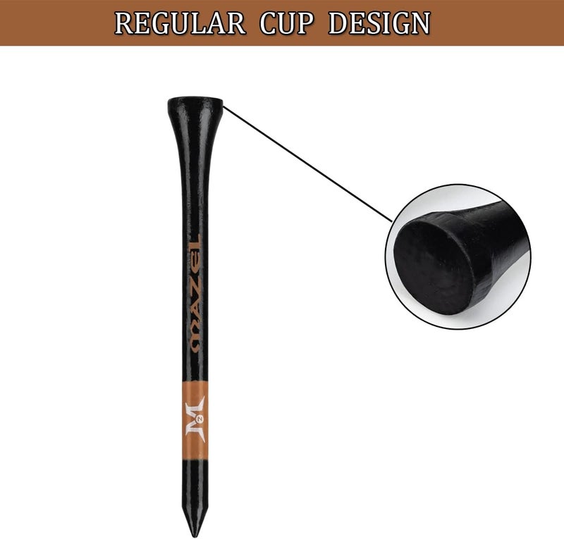MAZEL Natural Wood/Bamboo Golf Tees 2 3/4 Inch & 3 1/4 Inch,Pack 50 or 120,Reduce Friction & Side Spin,More Stable Golf Tees - Image 5